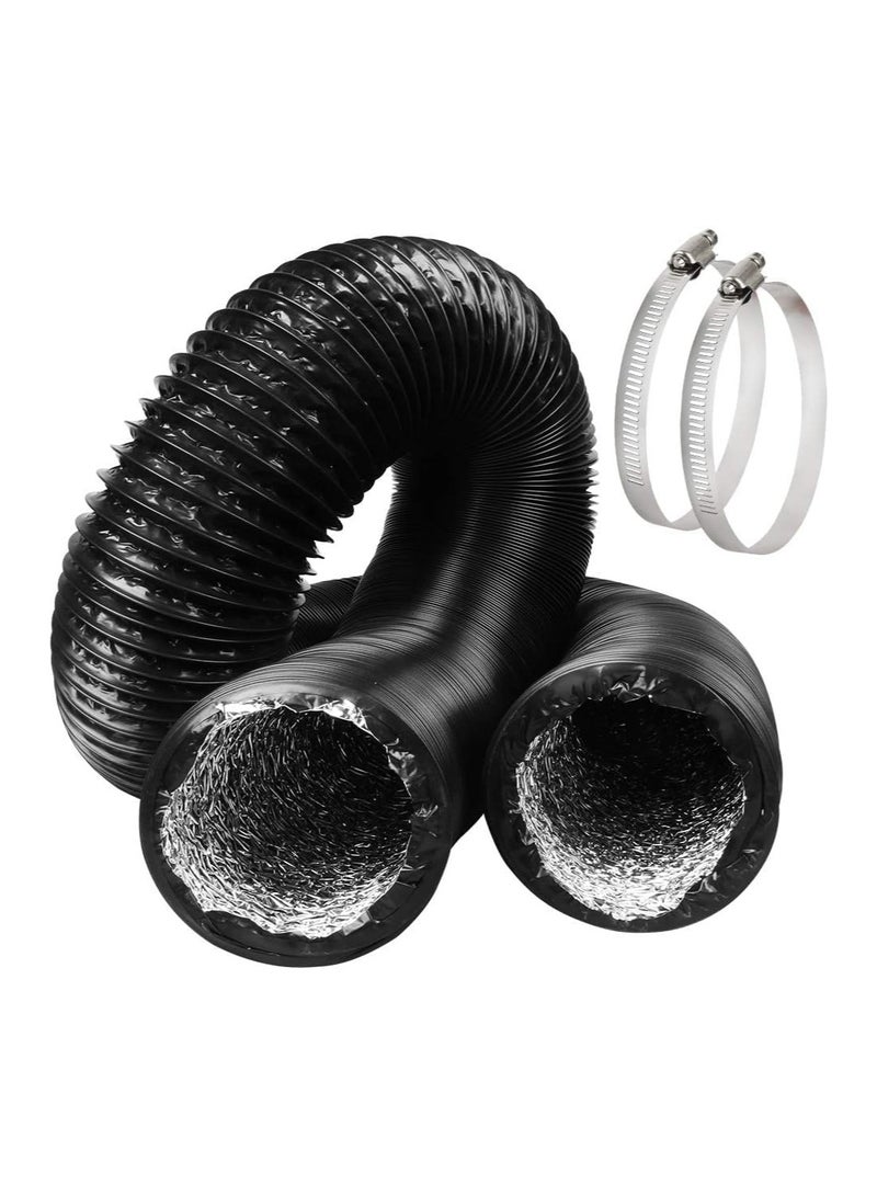 RACO RACO Aluminium Duct Flexible PVC Coated Dryer Vent Hose for Heating Cooling Ventilation and Exhaust Fan Black (4" x 7.5 meter)  - Image 1