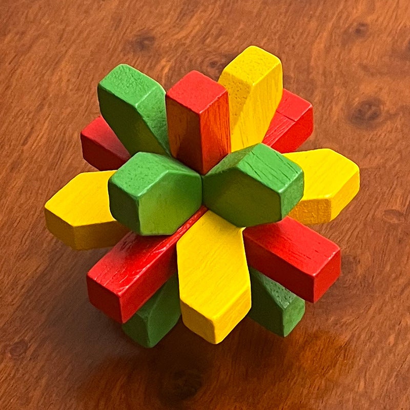 Wooden Toy Factory Full Set Kongming Lock Luban Color Kongming Lock Children Adult Educational Toys - Image 5