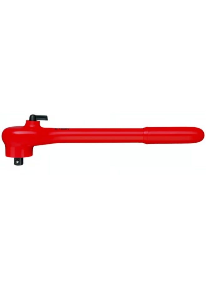 KNIPEX Insulated Reversible Ratchet 1/2" Square Drive | VDE Certified | DIN EN 60900 | Smooth Action Socket Ratchet - Image 1