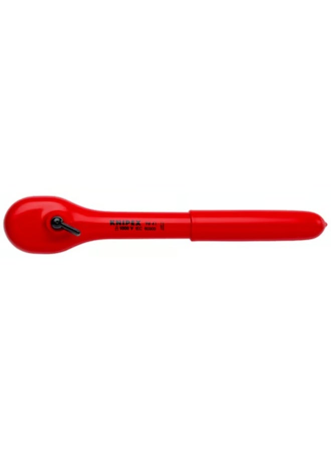 KNIPEX Insulated Reversible Ratchet 1/2" Square Drive | VDE Certified | DIN EN 60900 | Smooth Action Socket Ratchet - Image 3