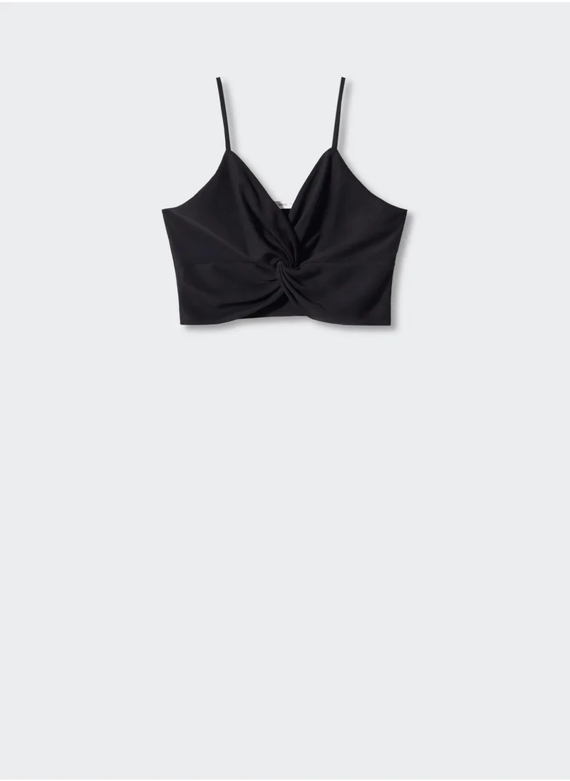 مانجو Youth Essential V-Neck Crop Top