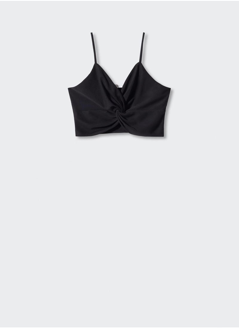 MANGO - Youth Essential V-Neck Crop Top - Image 1