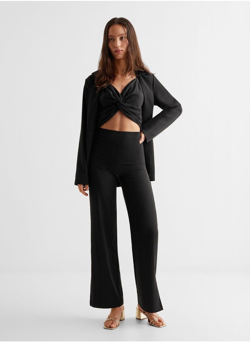 MANGO - Youth Essential V-Neck Crop Top - Image 1
