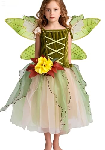 Petitebella Fairy Costume Dress 1-10y (Olive Green, 2-4 Years) - Image 2