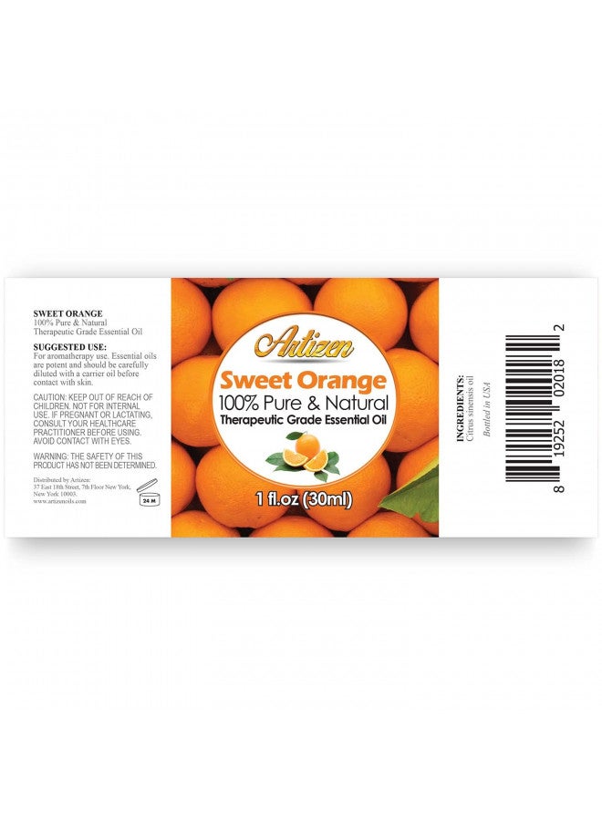 Artizen Sweet Orange Essential Oil (100% Pure & Natural - Undiluted) Therapeutic Grade - Huge 1oz Bottle - Perfect for Aromatherapy - Image 1