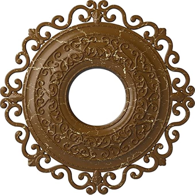CM22ORSTC ORRINGTON CEILING MEDALLION, 22"OD X 6 1/4"ID X 1 3/4"P, HAND-PAINTED SMOKEY TOPAZ CRACKLE - Image 1