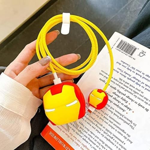 VNJ Accessories 25W Charger Protector for Samsung, Protective Silicone Case Cover 25W Power Adapter Charger with Wire Saver-Iron MAN - Image 1