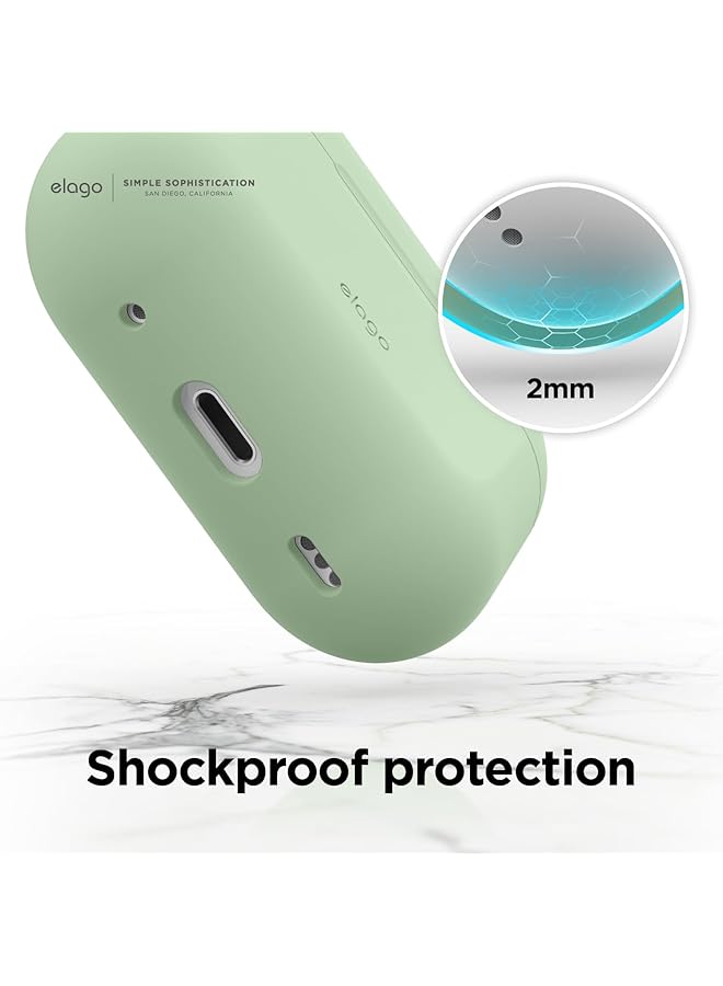 Elago Eapp2Sc Hang Pgr Silicone Case With Keychain For Airpods Pro 2 Pastel Green - Image 5