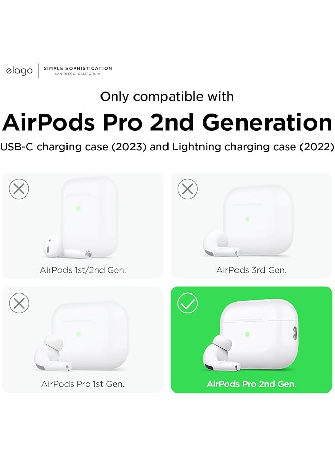 Elago Eapp2Sc Hang Pgr Silicone Case With Keychain For Airpods Pro 2 Pastel Green - Image 2