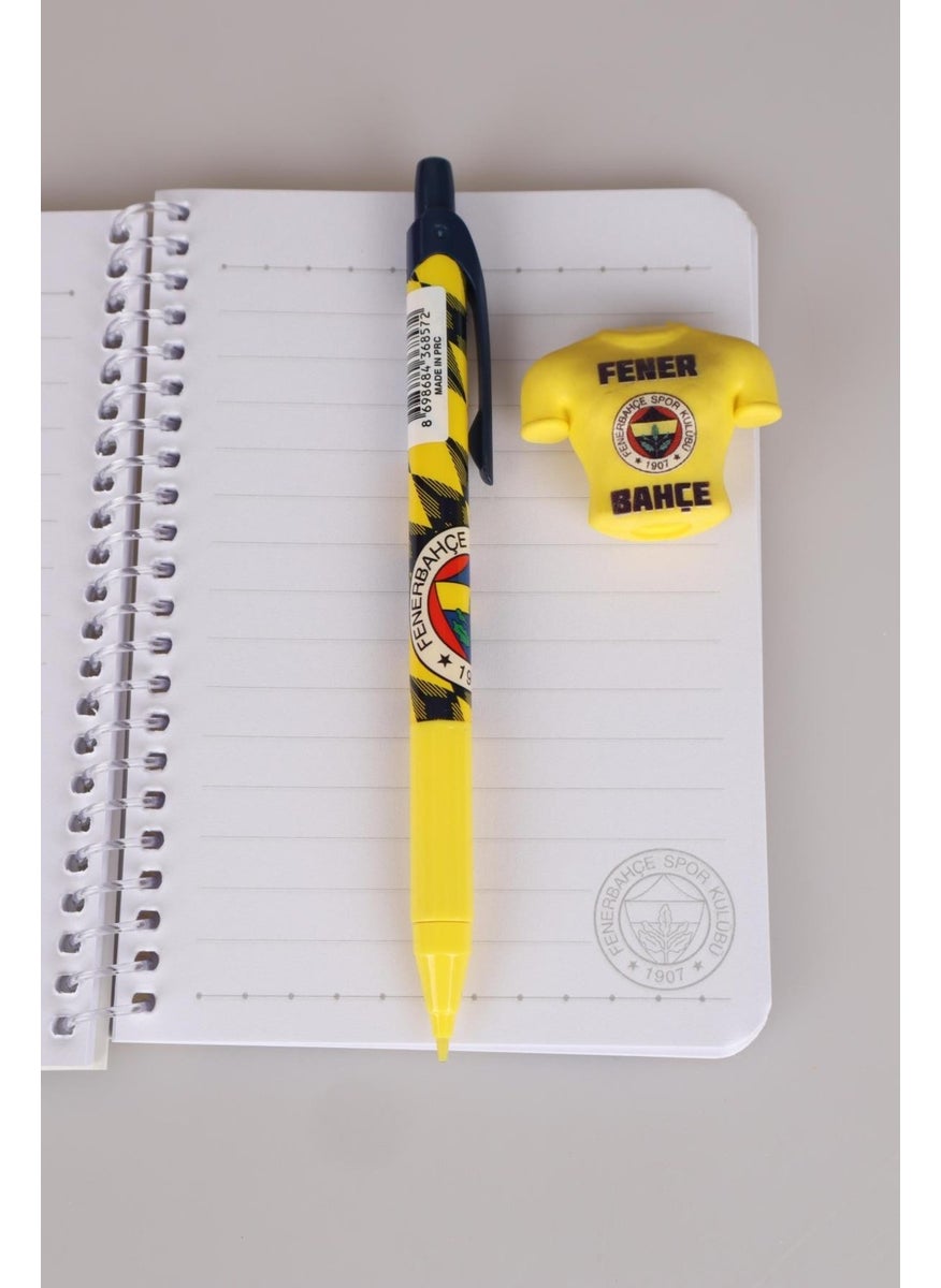 Fenerbahçe - Licensed Notepad, Pen 0.7 mm and Jersey Design Eraser Set - Image 1