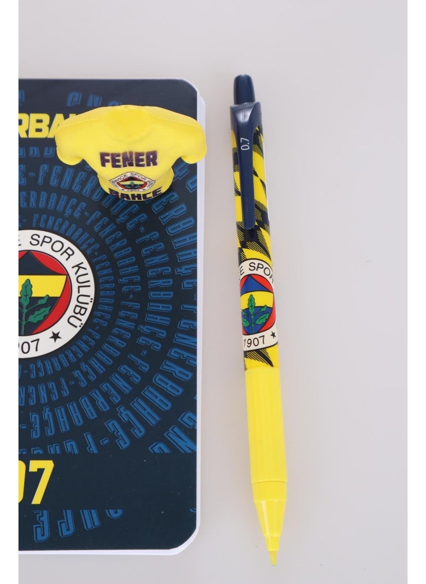 Fenerbahçe - Licensed Notepad, Pen 0.7 mm and Jersey Design Eraser Set - Image 1