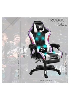 Gaming Chair LED Light Racing ChairE rgonomic Office Massage Chair Lumbar Support and Adjustable Back Bench Bluetooth Speaker - pzsku/Z1E88CBB7D97D3CE780DFZ/45/_/1738070825/ab28234a-0a84-4833-bffe-e663b6471c04