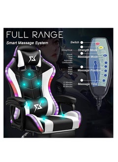 Gaming Chair LED Light Racing ChairE rgonomic Office Massage Chair Lumbar Support and Adjustable Back Bench Bluetooth Speaker - pzsku/Z1E88CBB7D97D3CE780DFZ/45/_/1738070878/62ad81c1-58be-447f-a21f-4e75fa4bfb68