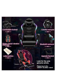 Gaming Chair LED Light Racing ChairE rgonomic Office Massage Chair Lumbar Support and Adjustable Back Bench Bluetooth Speaker - pzsku/Z1E88CBB7D97D3CE780DFZ/45/_/1738070898/87cbf006-fcb6-41b9-86d4-5263761dd108