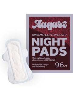 August August Menstrual Organic Cover Pads for Women & Anyone Who Menstruates, Super Absorbency, 96 HSA FSA Eligible Super Pads, Fragrance Free, Hypoallergenic Organic Pads with Wings (6 Boxes of 16) 