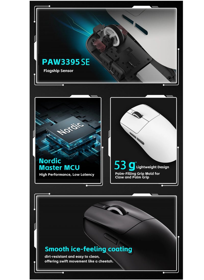 ATK VXE Dragonfly R1 Mouse Triple Mode Wireless Gaming Mouse Quick Chargeable Gamer Paw3395SE  Lightweight Ergonomic Wireless Low Latency Fps Gaming Mouse Gift nearlink  - Image 2