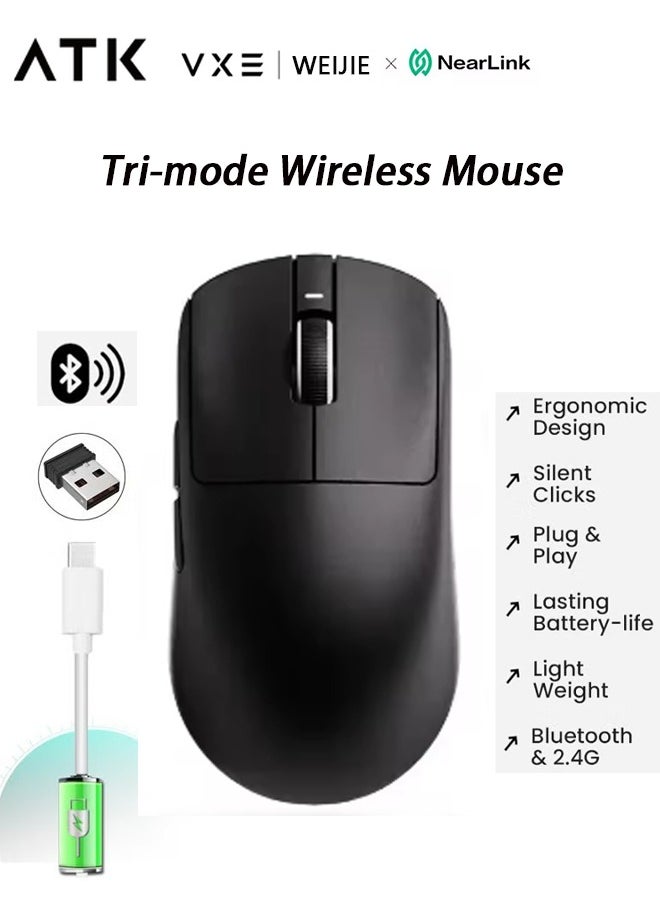 ATK VXE Dragonfly R1 Mouse Triple Mode Wireless Gaming Mouse Quick Chargeable Gamer Paw3395SE  Lightweight Ergonomic Wireless Low Latency Fps Gaming Mouse Gift nearlink  - Image 1