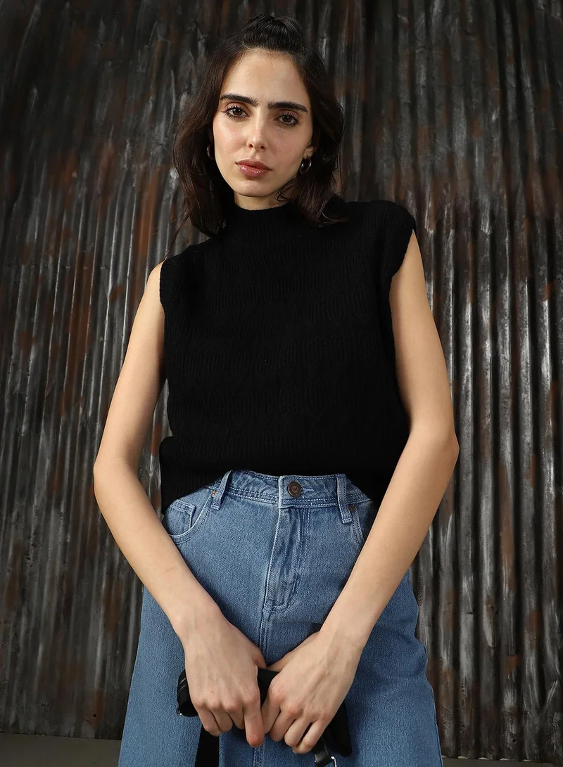 هاي ستار كنزة نسائية سوداء أكريليك 1%