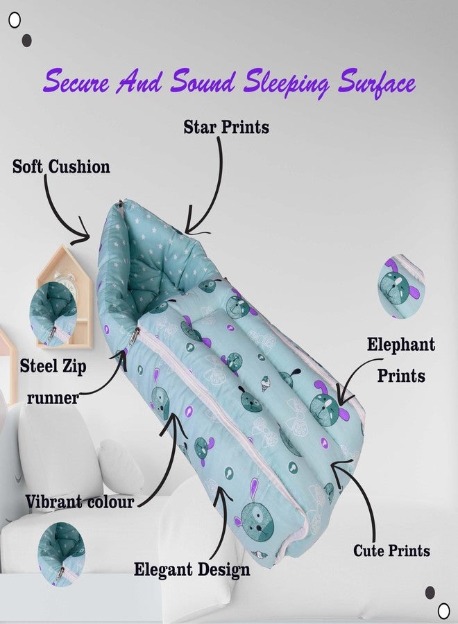 Kwitchy طقم مفروشات سرير الأطفال القطنية الكاملة من Kwitchy (4 قطع) (من 0 إلى 6 أشهر، أخضر) - Image 4