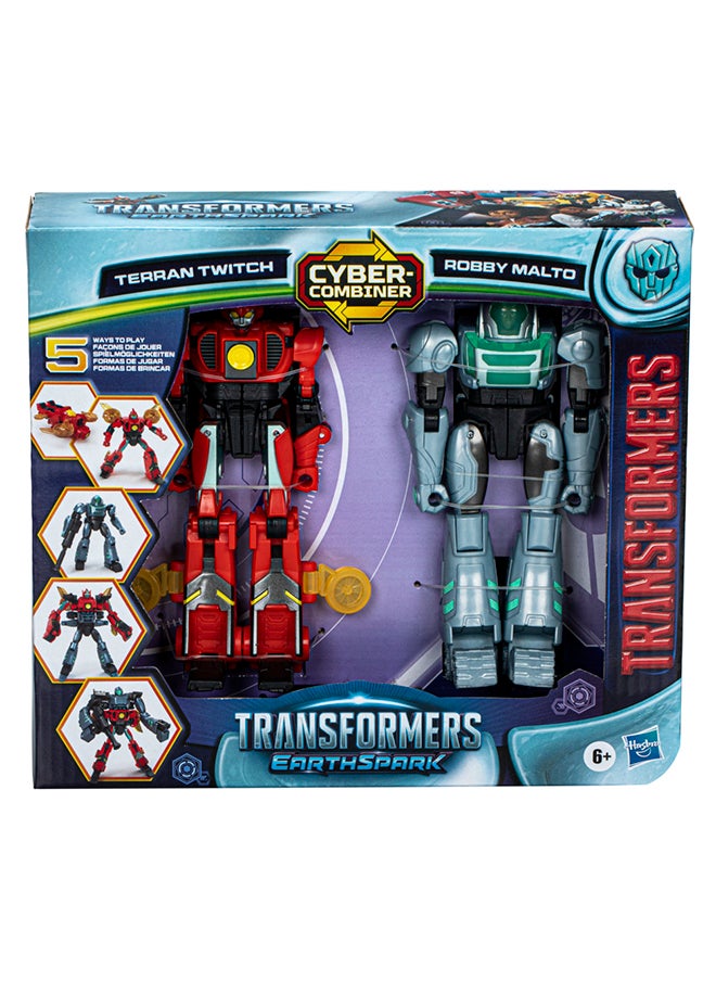 TRANSFORMERS - Transformers EarthSpark Cyber-Combiner Terran Twitch and Robby Malto Robot Action Figures, Interactive Toys for Boys and Girls Ages 6 and Up - Image 1