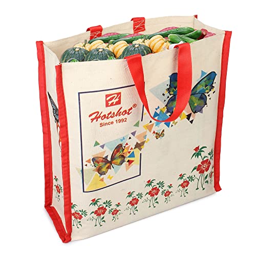 HOT SHOT Bags Reusable Medium Heavy Duty Waterproof Shopping Bags Kitchen Essentials/Grocery Bag/Vegetable Bag/Jhola/Carry Bag/Thela with Full Handles (Pack of 1) - Image 1