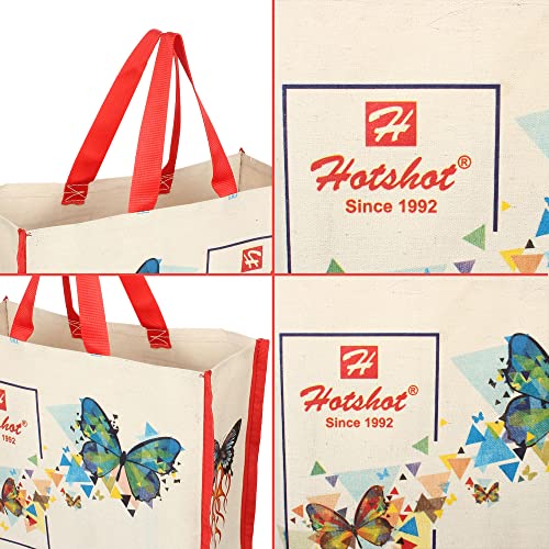 HOT SHOT Bags Reusable Medium Heavy Duty Waterproof Shopping Bags Kitchen Essentials/Grocery Bag/Vegetable Bag/Jhola/Carry Bag/Thela with Full Handles (Pack of 1) - Image 2