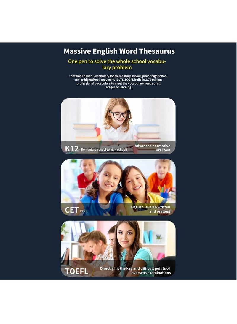 قلم مترجم المسح الضوئي، قلم ترجمة ماسح ضوئي 112 لغة، يدعم استخراج النص، قلم ماسح ضوئي ذكي للتسجيل، ترجمة واضحة في 0.3 ثانية، تسجيلات واضحة للغاية - Image 4