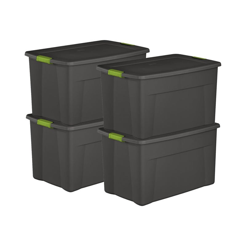 Sterilite Sterilite 4Pack Storage Bins with Lids Extra Large Tote Bin Containers 35 Gallon Gray 