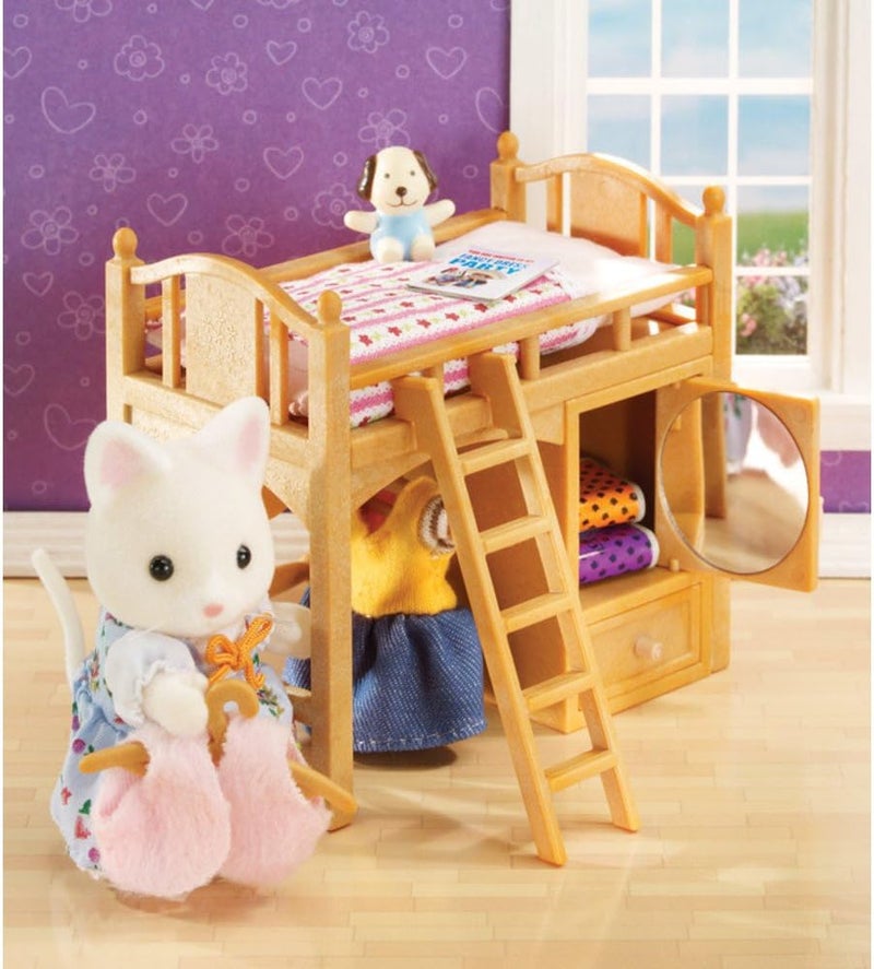 Calico Critters Loft Bed with Mattress, Floral Blanket, and Accessories - Image 5