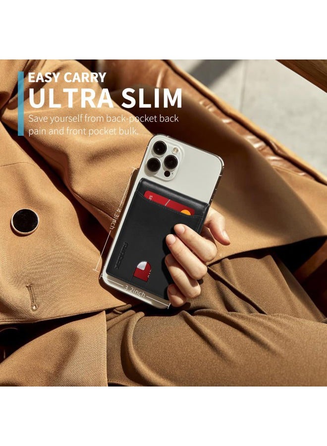 RUNBOX Wallet for Men Slim 11 Credit Card Holder Slots Leather RFID Blocking Small Thin Men's Wallet Bifold Minimalist Front Pocket Large Capacity Gift Box Black - Image 3