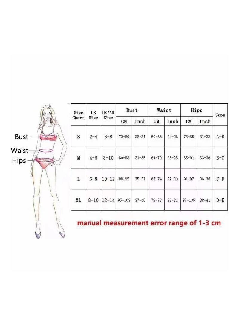 1-Set Solid Colour Split Swimsuit,Gathered High Waist Swimsuit,Colour Red,Size S - Image 3
