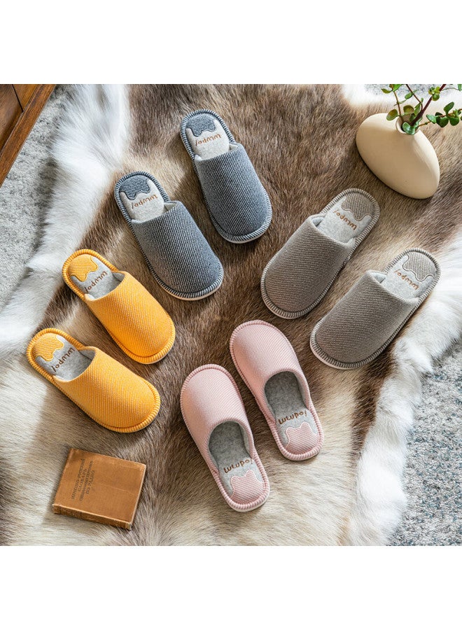 TZLDN Lidani (tzldn Style Cotton Slippers For Men, Home Cotton Men's Indoor Spring And Autumn Closed-toe Fleece Slippers, Coffee Color, Size 40-41 - Image 4