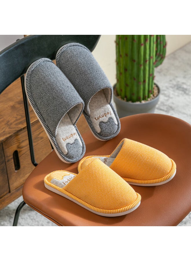 TZLDN Lidani (tzldn Style Cotton Slippers For Men, Home Cotton Men's Indoor Spring And Autumn Closed-toe Fleece Slippers, Coffee Color, Size 40-41 - Image 2