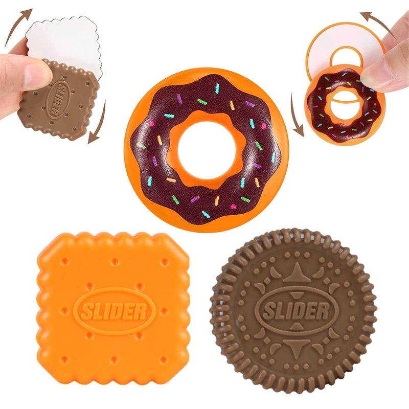 Yeefunjoy 3PCS Fidget Slider Toy, Dessert Fidget Slider EDC Adult Fidget Toys, ADHD Autism Sensory Toys, Anxiety Stress Relief Toys, Office Desk Toys, Gifts For Adults and Children - Image 1