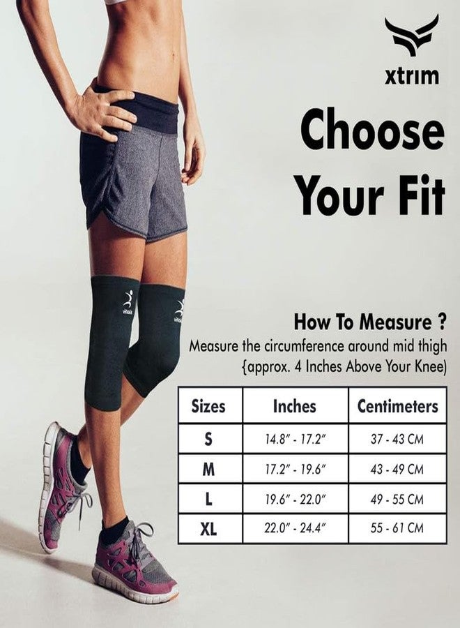 VIFITKIT VFK by Xtrim Knee Cap, Sleeves for Pain Relief, Sports & Exercise - Anatomically Fitted, Four-Way Stretchable Fabric, Designed for Men and Women (Black, Large) - Image 4
