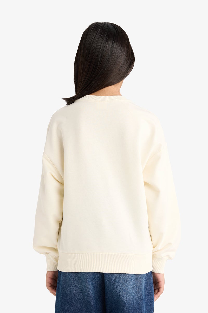 ديفاكتو سويت شيرت بناتي قصة مريحة مطبوع - Image 5