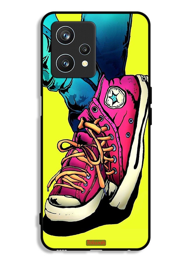 Tolwak Realme 9 Pro Protective Case Cover Canva Shoes Art - Image 1