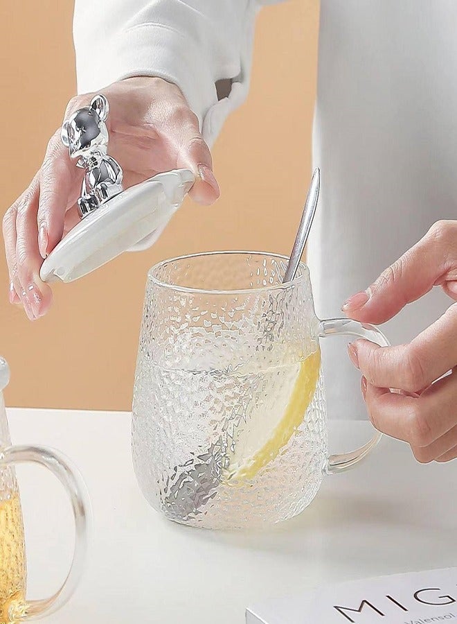 مج زجاج شفاف مج دبدوب بايركس حراري الوان متعددة  بغطاء دبدوب ومعلقه  - Image 4