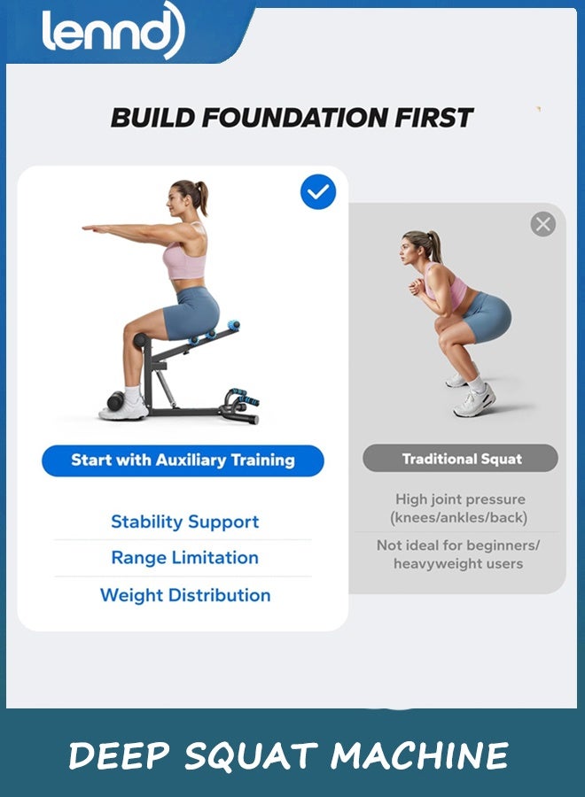 LENND Deep Squat Machine for Women, Adjustable Glutes Trainer Machine, Core & Leg Exercise, Push Up Workout Equipment at Home Gym - Image 4