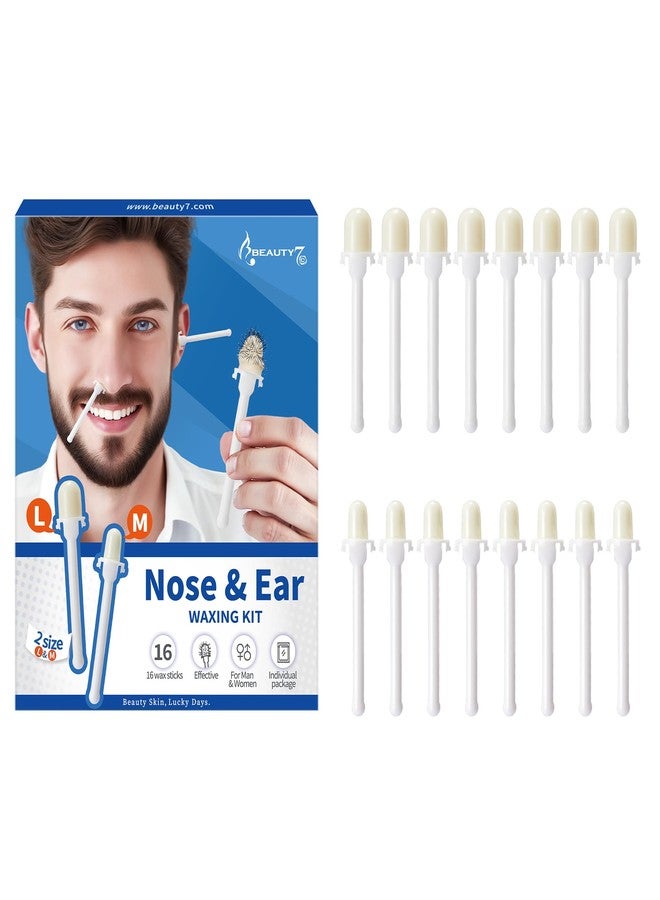 Beauty7 Nose Wax Kit, Ready to Use Waxing Sticks- Nose and Ear Epilation, Easy to Use, Safe and Natural Hair Removal Kit- 16 Wax Sticks - Image 1