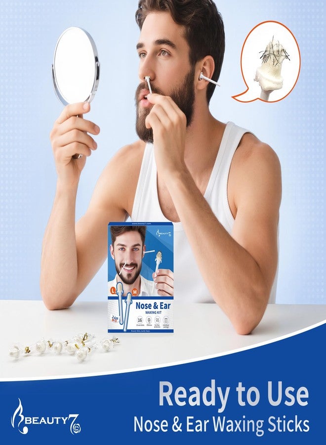 Beauty7 Nose Wax Kit, Ready to Use Waxing Sticks- Nose and Ear Epilation, Easy to Use, Safe and Natural Hair Removal Kit- 16 Wax Sticks - Image 2