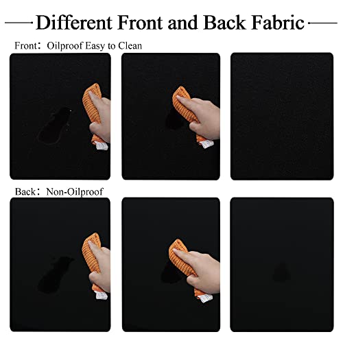Obstal Fitted Round Table Cloth, Reversible Waterproof Stain Resistant Elastic Stretch Tablecloth, Wipe Clean Table Cover for Outdoor/Indoor Use, Fits Round Tables up to 32" - 36" Diameter, Black - Image 5