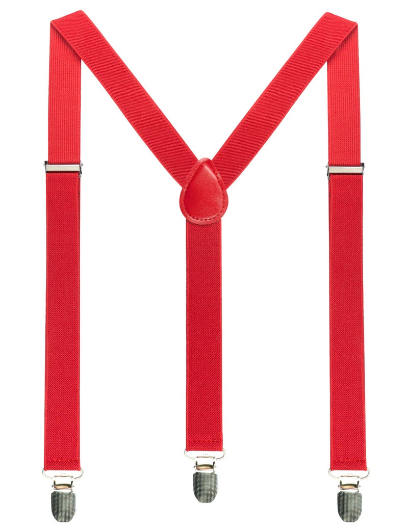 JEMYGINS Red Mens Suspender with 3 Strong Clips Adjustable Braces(1) - Image 1