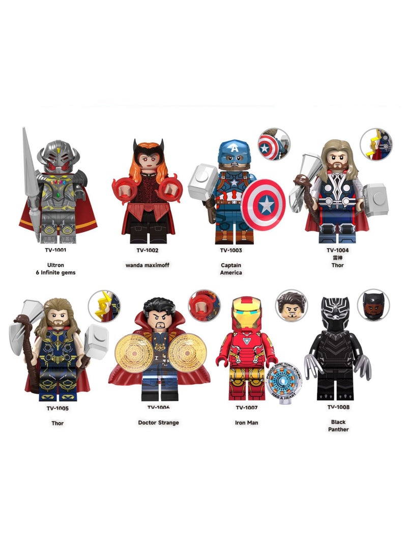 Nariele سلسلة سوبر إنجليزي TV6201 جوهرة آوشوانغ كابتن أمريكي لي لعبة تجميع 8 قطع - Image 1