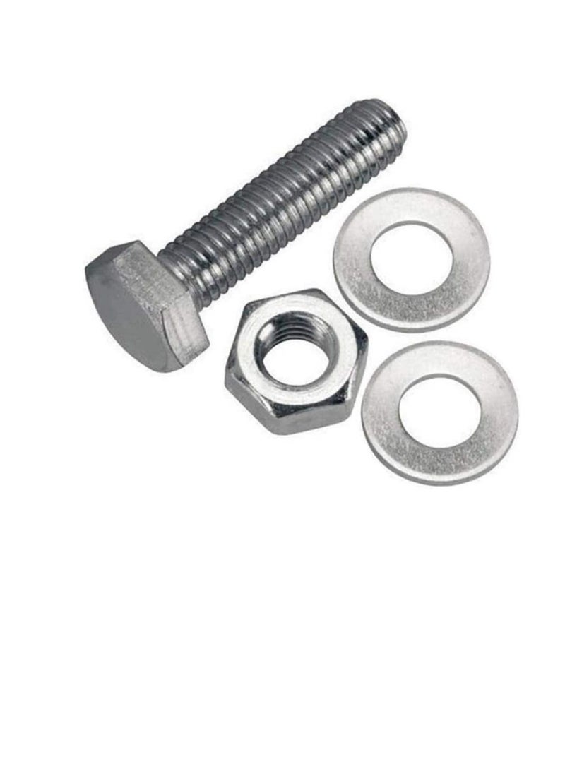 Generic 12 pcs Hex Head Screw Bolts Nuts & Washers Fully Thread GI Plain Finish Bolt Set. (6, 25MM)  - Image 3