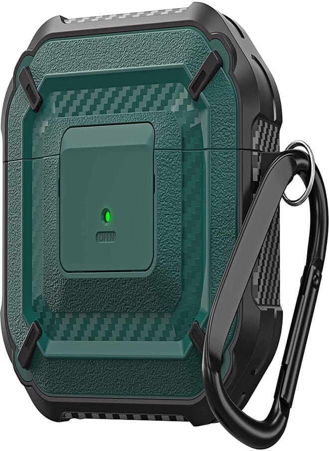 Generic - Armor Hard Shell Rugged Shock Shock Shock Cover with Chain Key for Apple Airpods 3rd Generation 2021 (Green) - Image 1