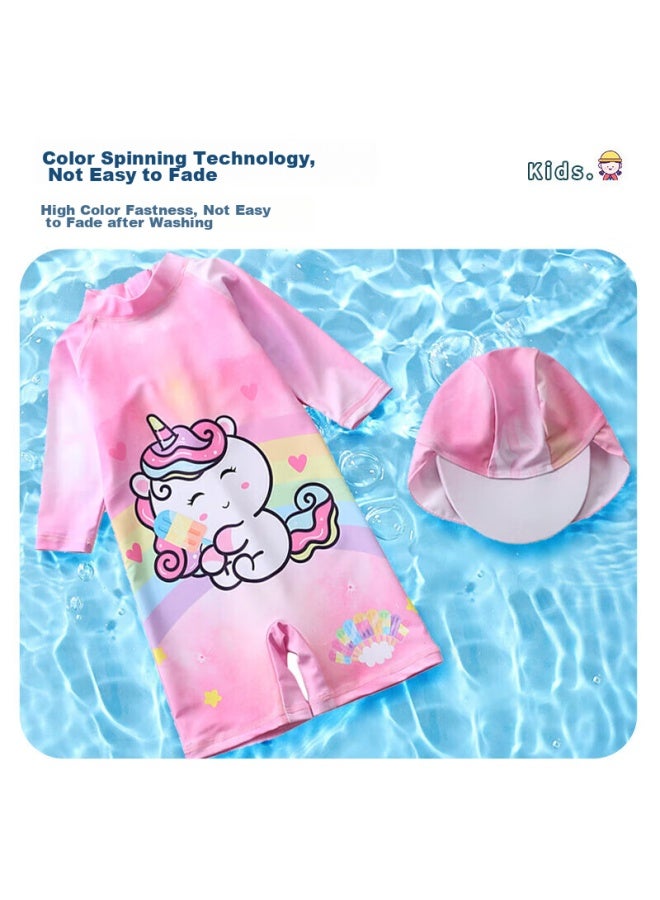 Yuke Children's One-piece Swimsuit For Girls, Big Medium Small Kids Surfing Suit, Sun Protection Girls' Swimwear - Image 3
