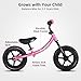 JOYSTAR Toddler Balance Bike 2 Year Old Age 18 Months to 5 Years Old No Pedal Bike with Adjustable Handlebar and Seat Gift for 24 Boys Girls Pink - Image 4