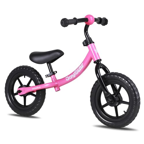 JOYSTAR Toddler Balance Bike 2 Year Old Age 18 Months to 5 Years Old No Pedal Bike with Adjustable Handlebar and Seat Gift for 24 Boys Girls Pink - Image 1