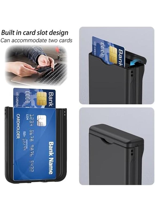 erorex Samsung Galaxy Z Flip 6 Case With Hinge Cover And Card Wallet Military Grade Drop Protection Heavy Duty Matte Hard Slim Case Wireless Charging Compatible Black  - Image 5